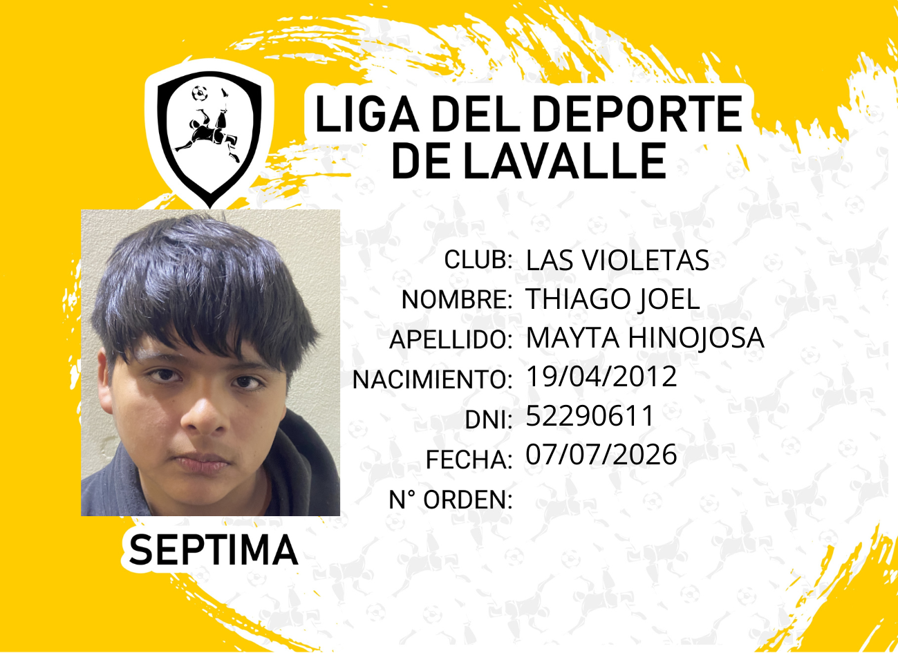 Foto carnet MAYTA HINOJOSA, THIAGO JOEL