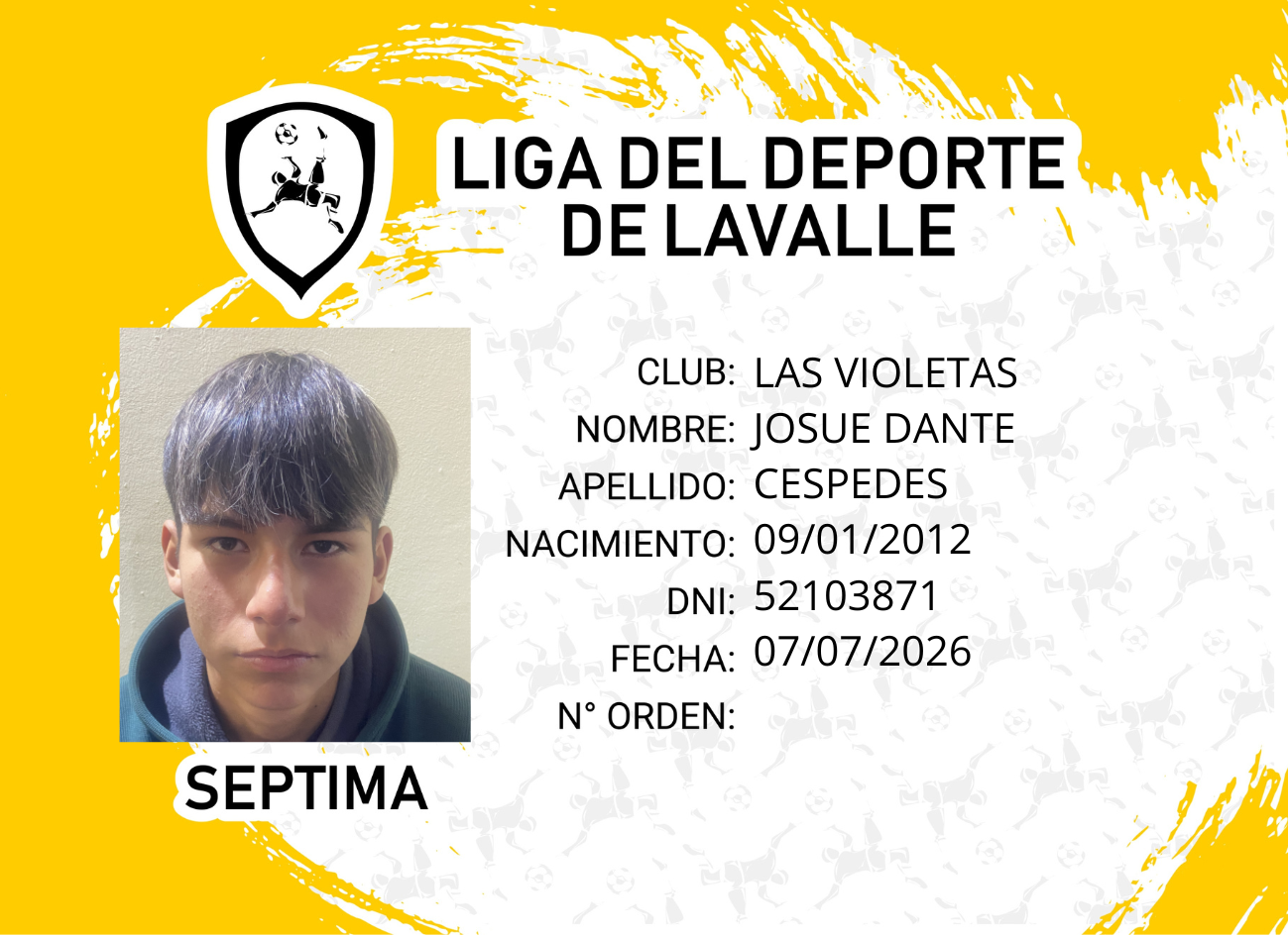 Foto carnet CESPEDES, JOSUE DANTE
