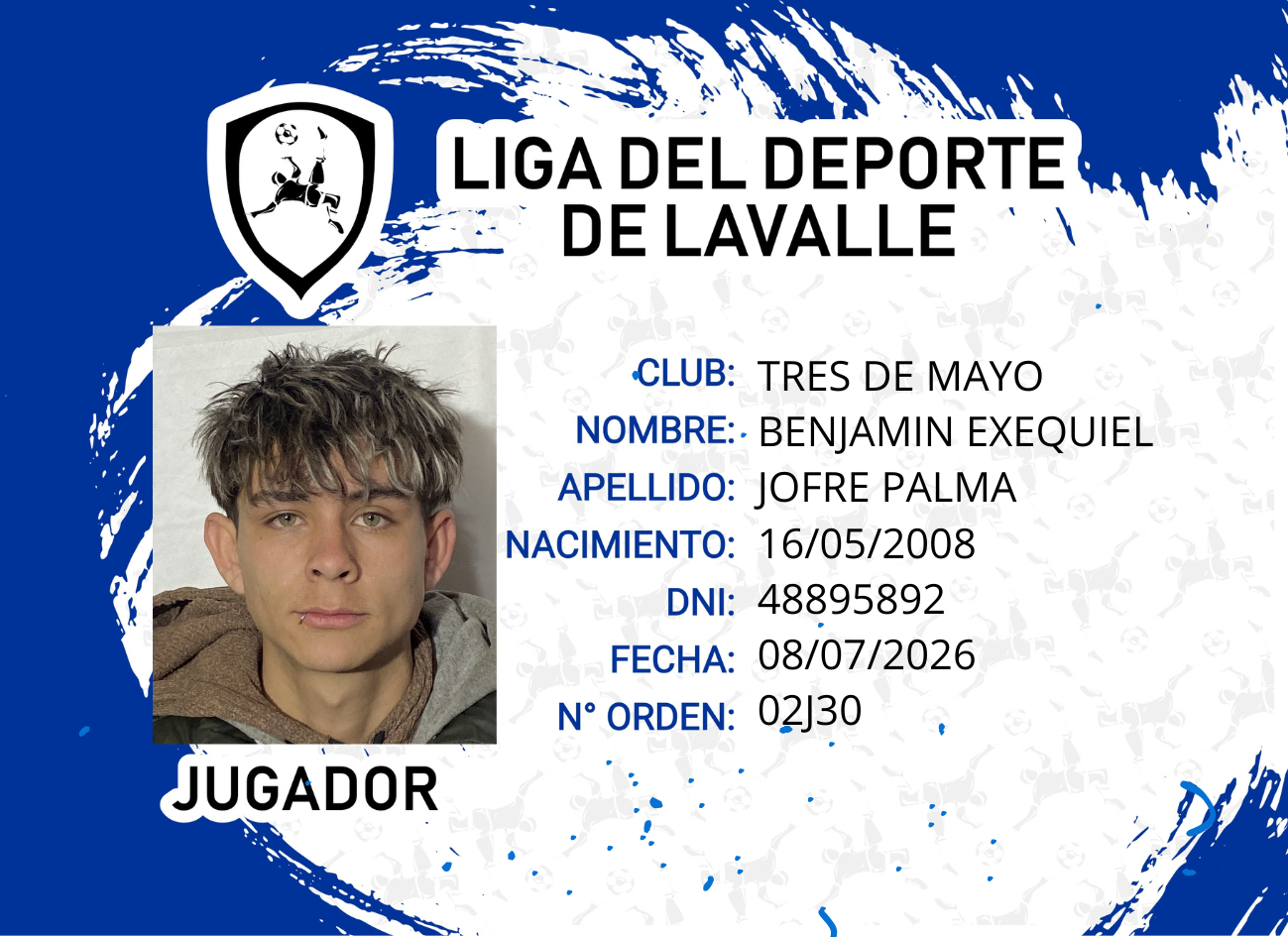 Foto carnet JOFRE PALMA BENJAMIN EXEQUIEL