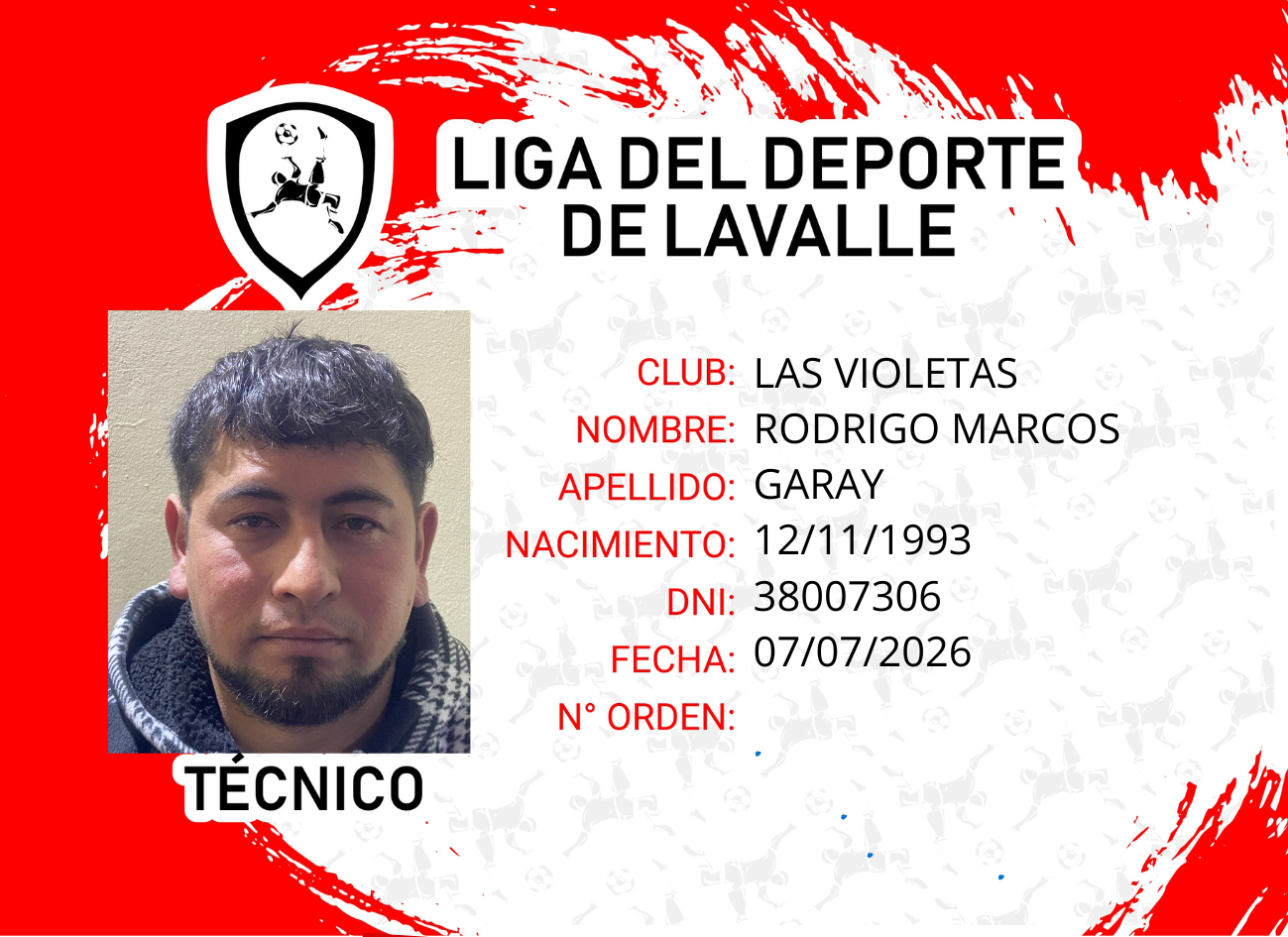 Foto carnet GARAY, RODRIGO MARCOS