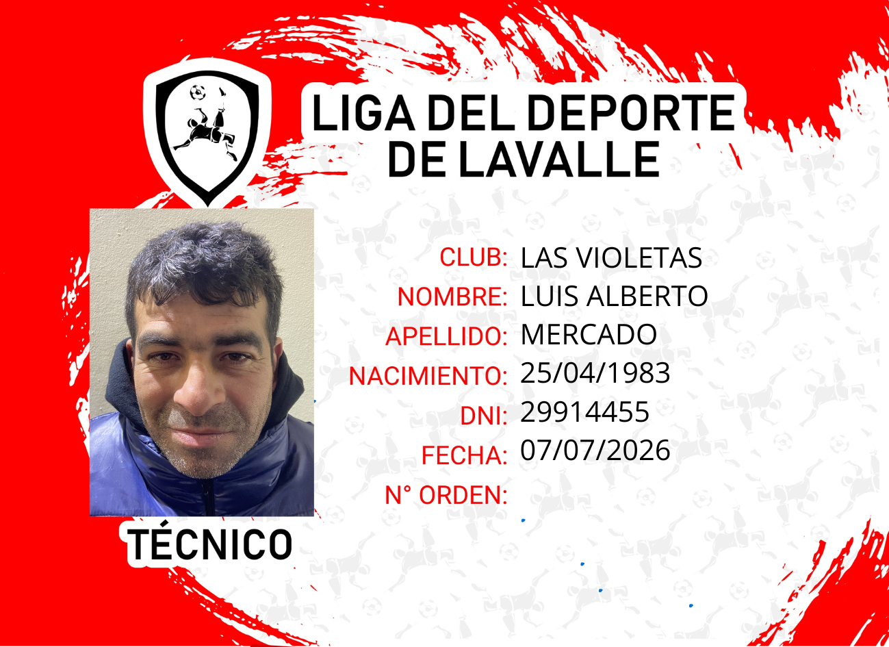 Foto carnet MERCADO, LUIS ALBERTO