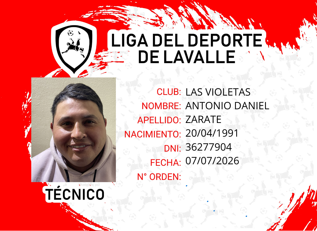 Foto carnet ZARATE, ANTONIO DANIEL