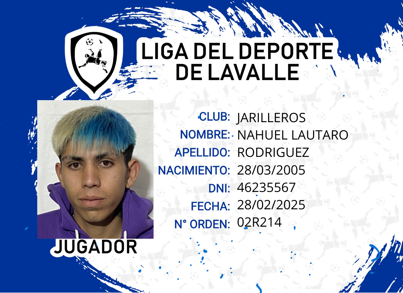 Foto carnet RODRIGUEZ NAHUEL LAUTARO