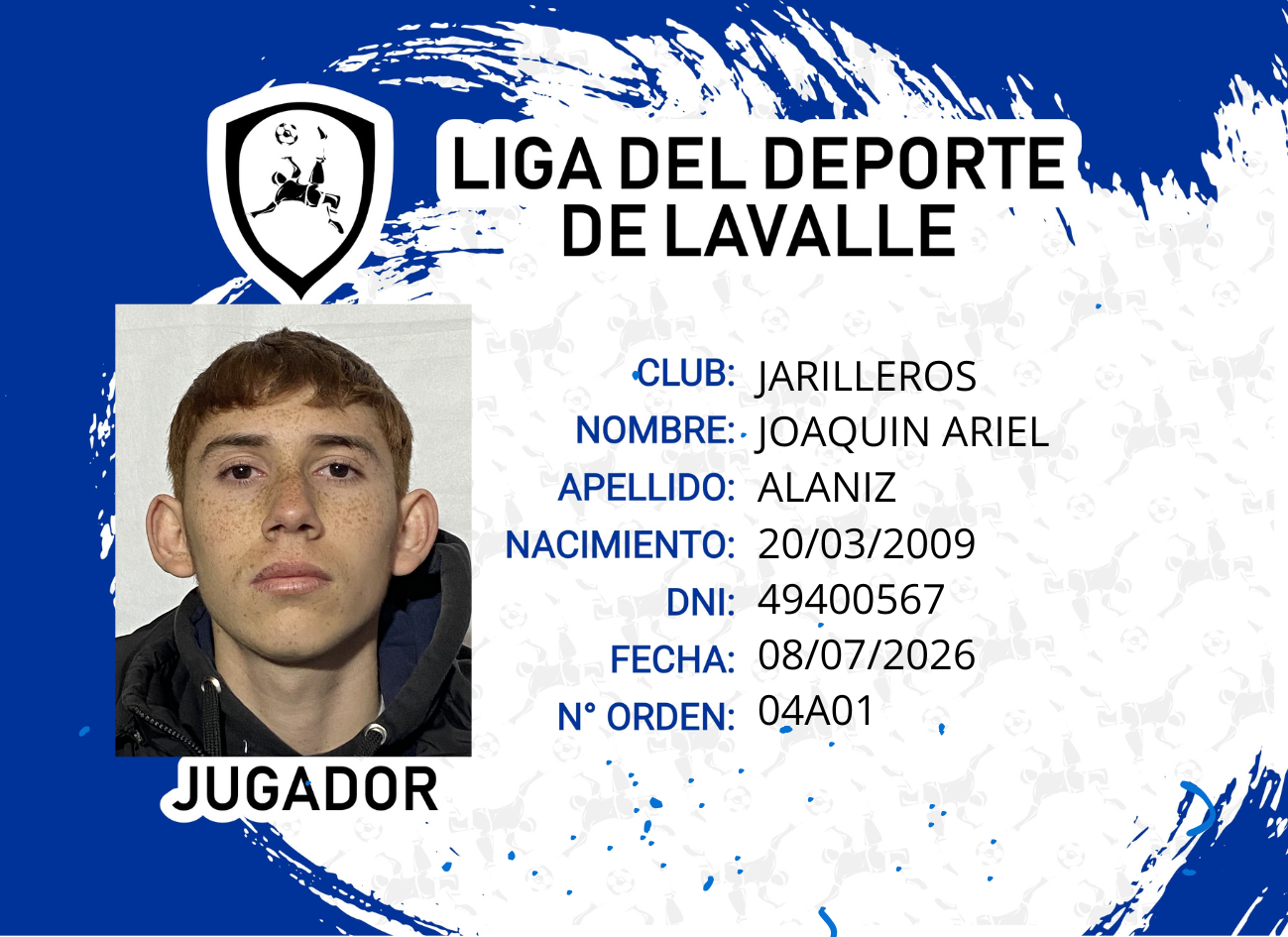 Foto carnet ALANIZ JOAQUIN ARIEL