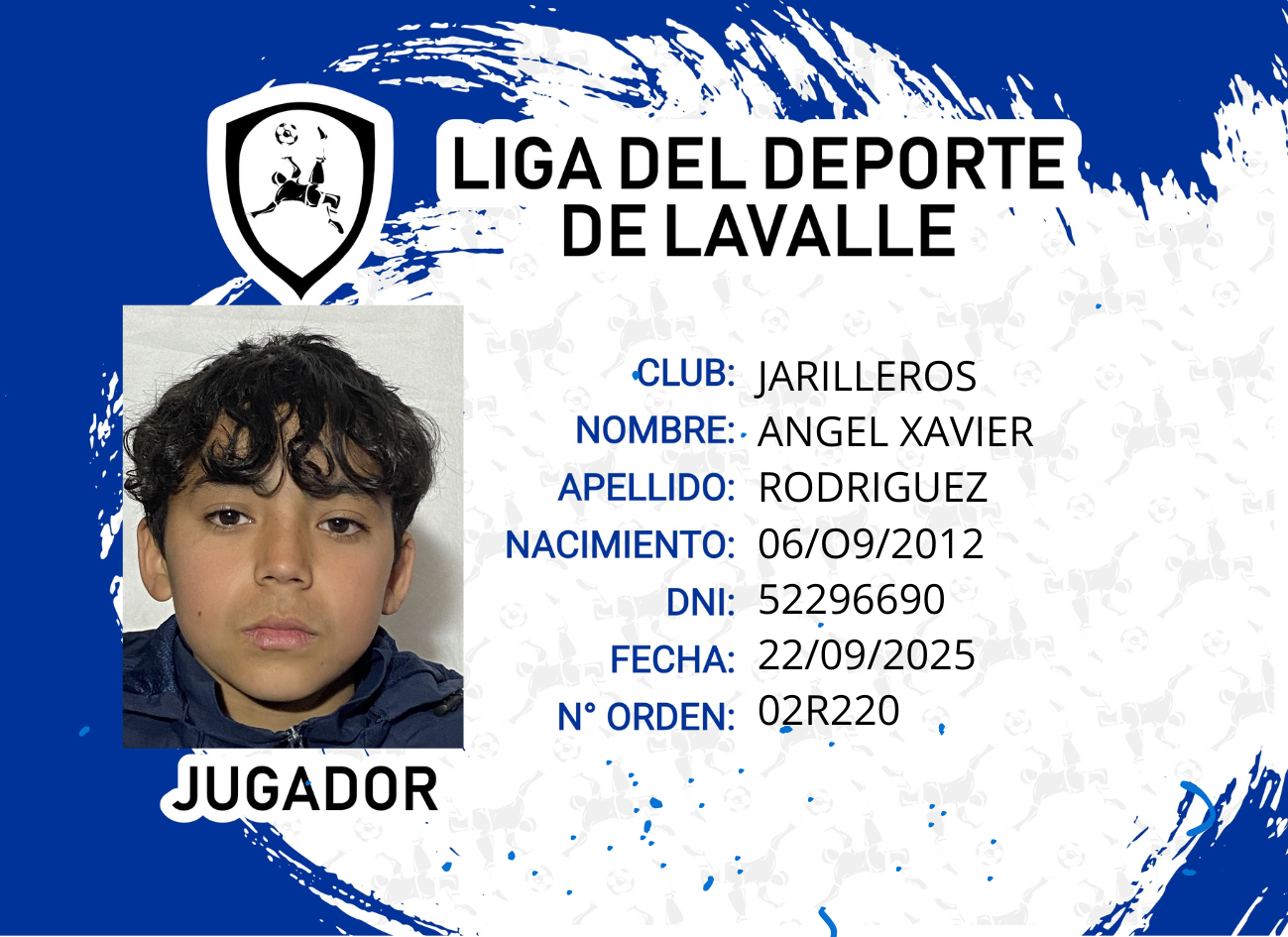 Foto carnet RODRIGUEZ ANGEL XAVIER