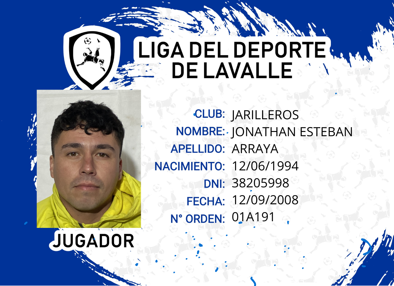 Foto carnet ARRAYA JONATHAN ESTEBAN