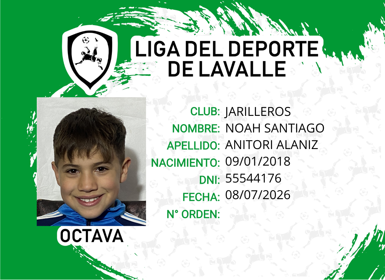 Foto carnet ANITORI ALANIZ NOAH SANTIAGO