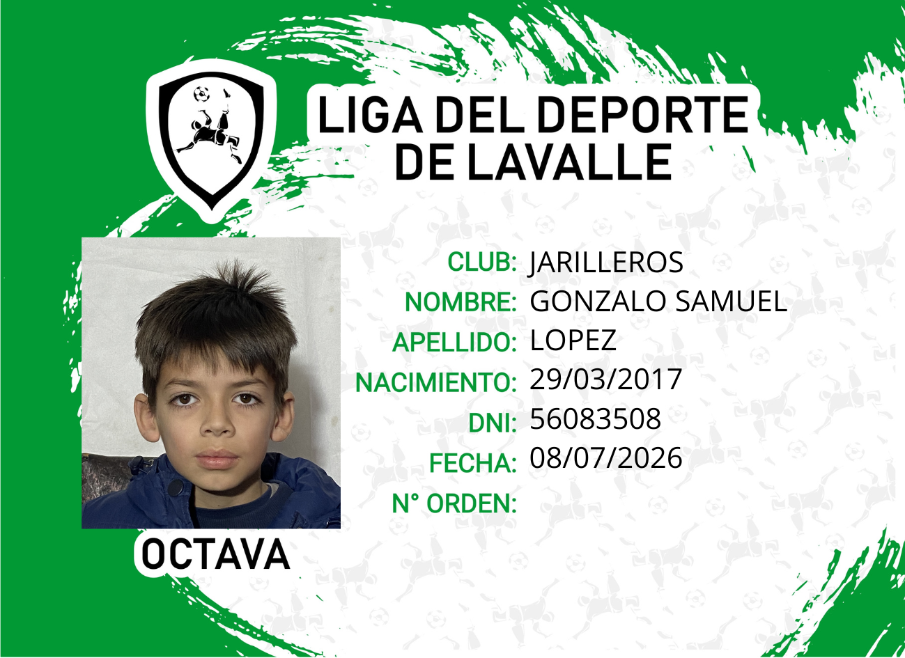 Foto carnet LOPEZ GONZALO SAMUEL