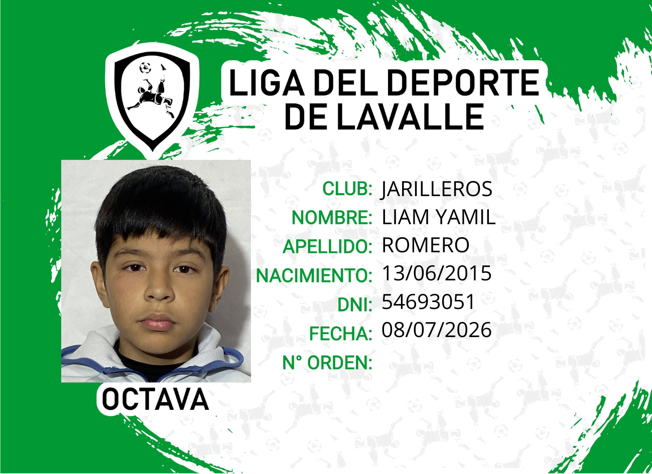 Foto carnet ROMERO LIAM YAMIL