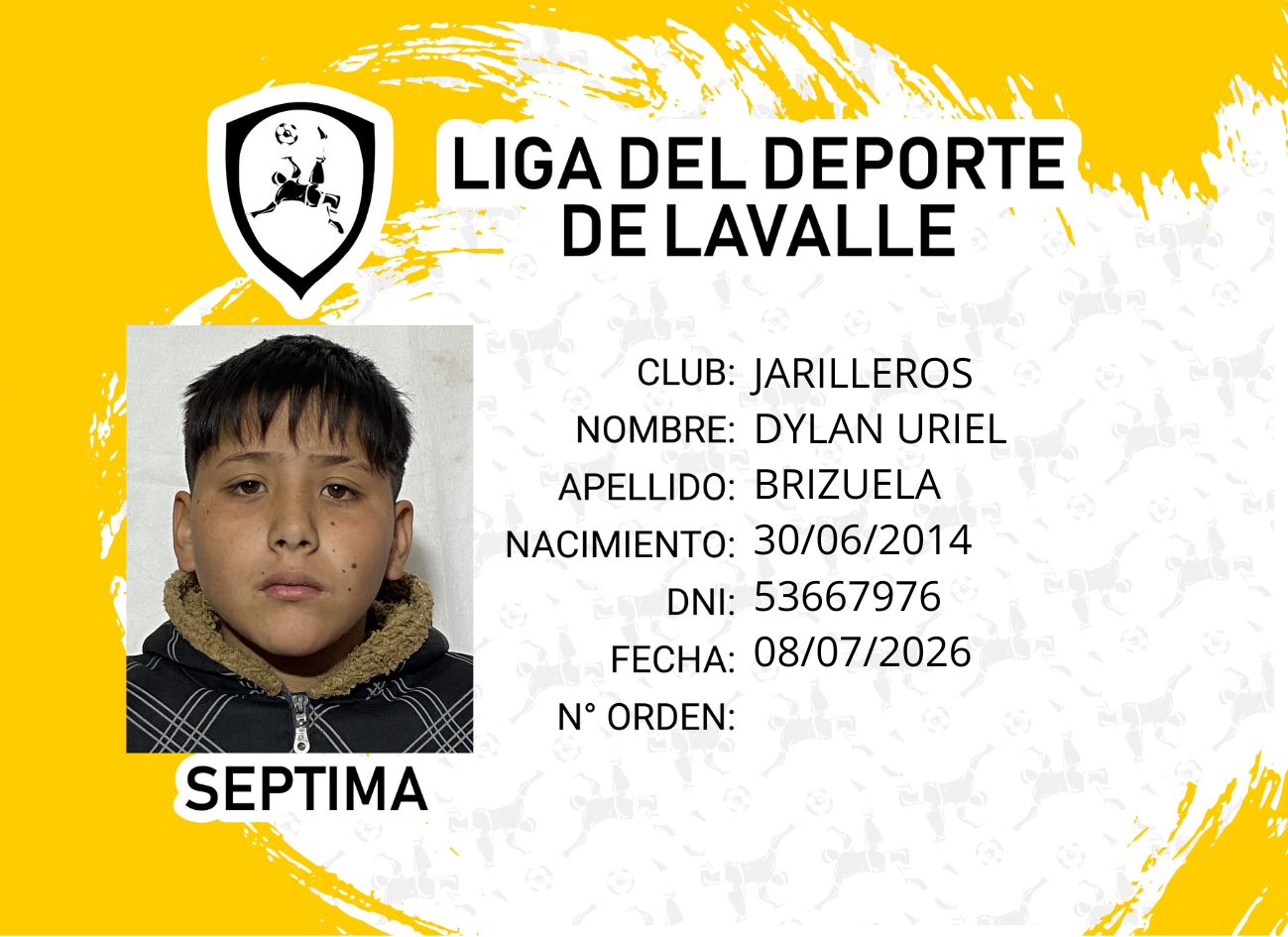 Foto carnet BRIZUELA DYLAN URIEL