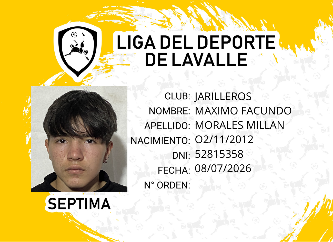 Foto carnet MORALES MILLAN MAXIMO FACUNDO