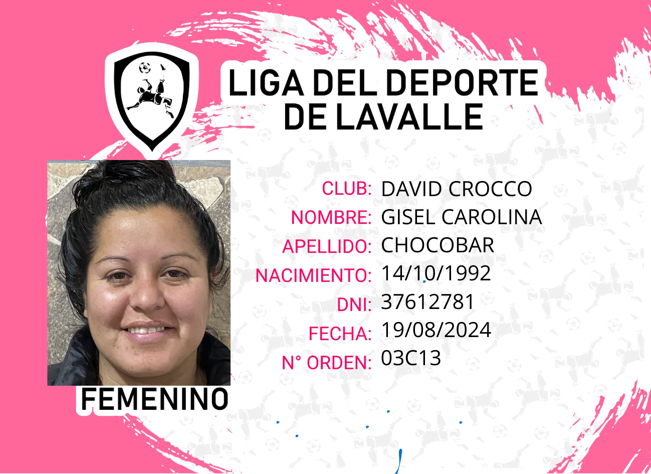 Foto carnet CHOCOBAR, GISEL CAROLINA