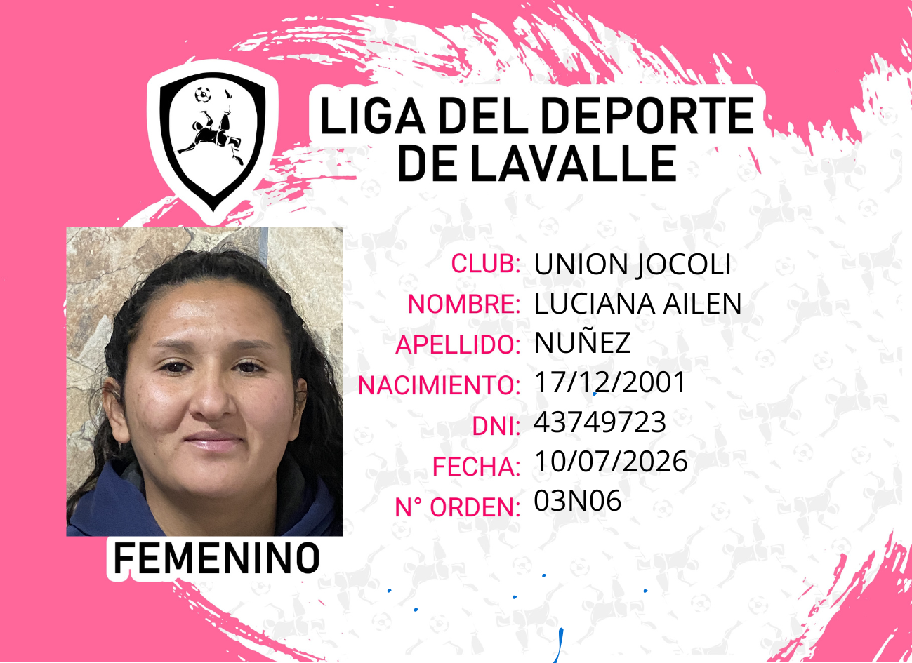 Foto carnet NUÑEZ, LUCIANA AILEN