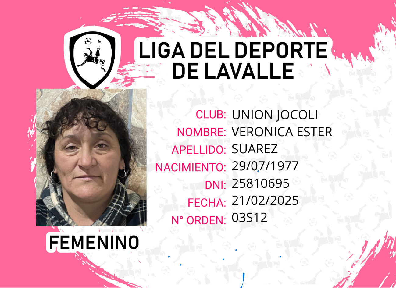 Foto carnet SUAREZ, VERONICA ESTER