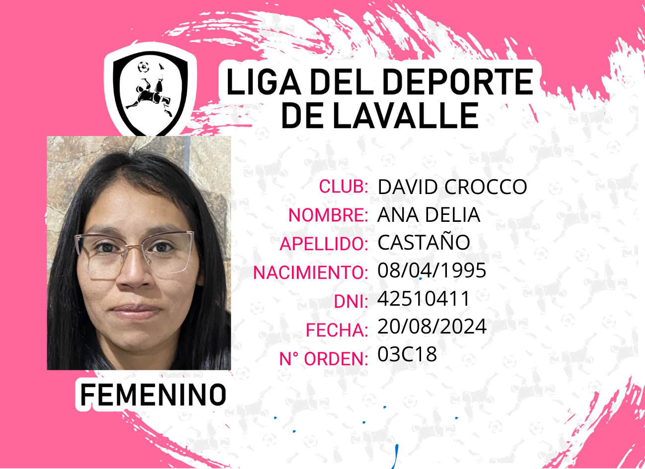 Foto carnet CASTAÑO, ANA DELIA