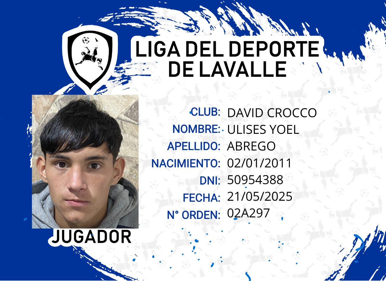 Foto carnet ABREGO, ULISES YOEL