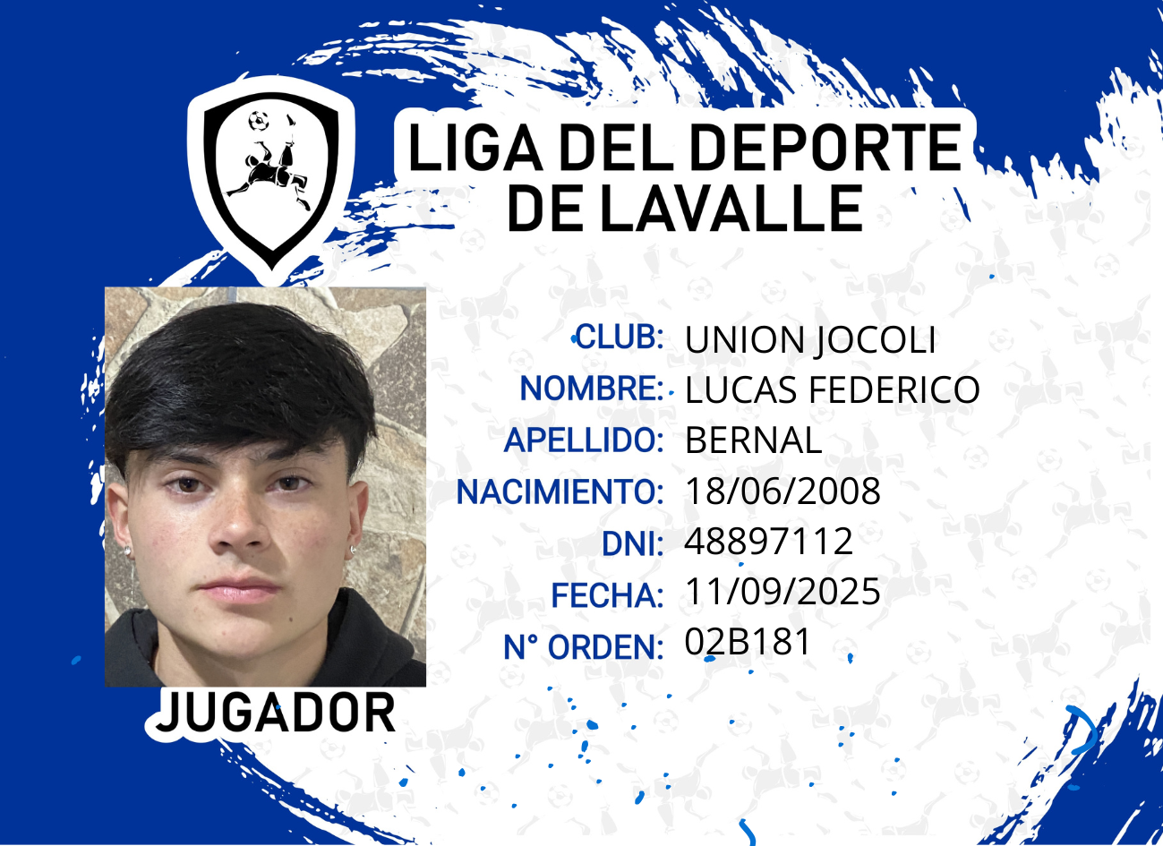 Foto carnet BERNAL, LUCAS FEDERICO