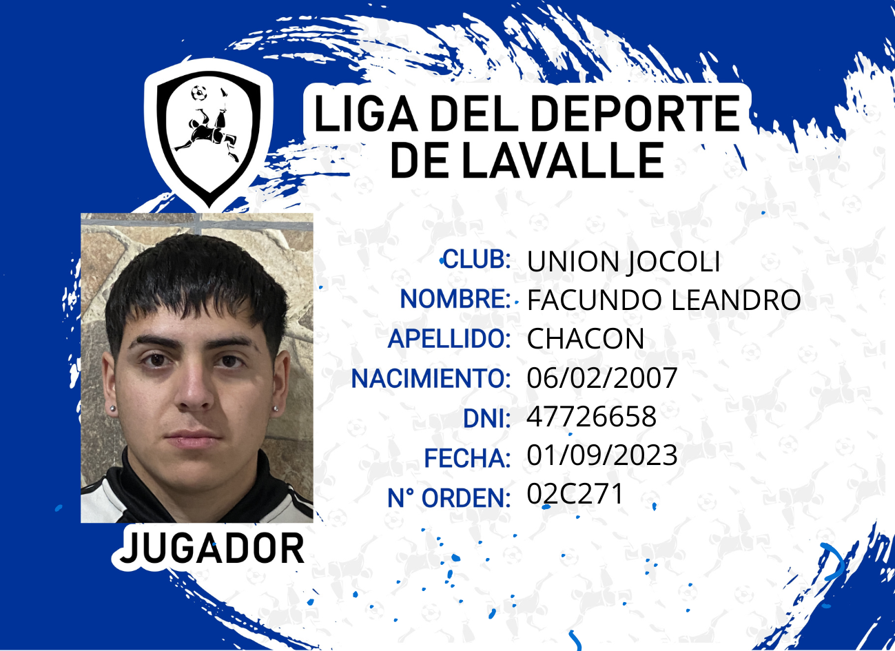 Foto carnet CHACON, FACUNDO LEANDRO