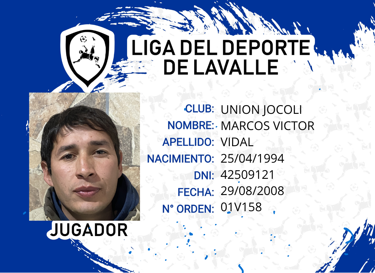 Foto carnet VIDAL, MARCOS VICTOR