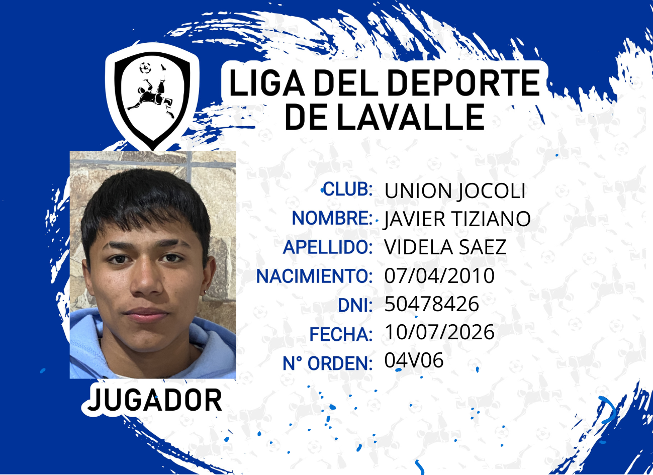 Foto carnet VIDELA SAEZ, JAVIER TIZIANO