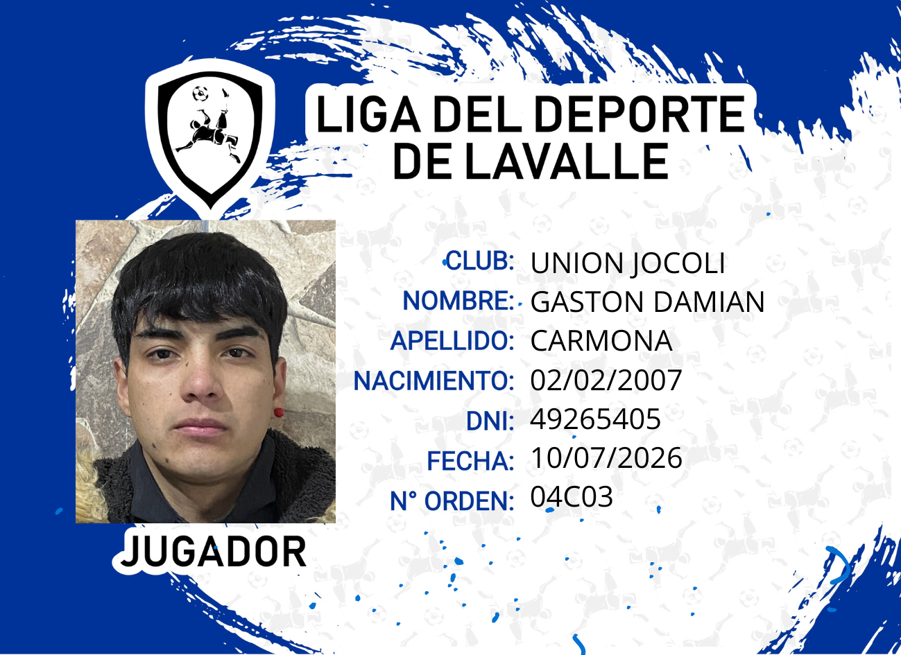 Foto carnet CARMONA, GASTON DAMIAN