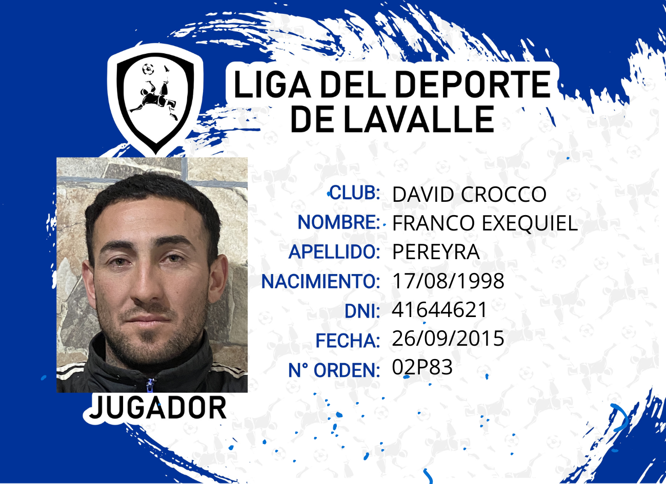 Foto carnet PEREYRA, FRANCO EXEQUIEL