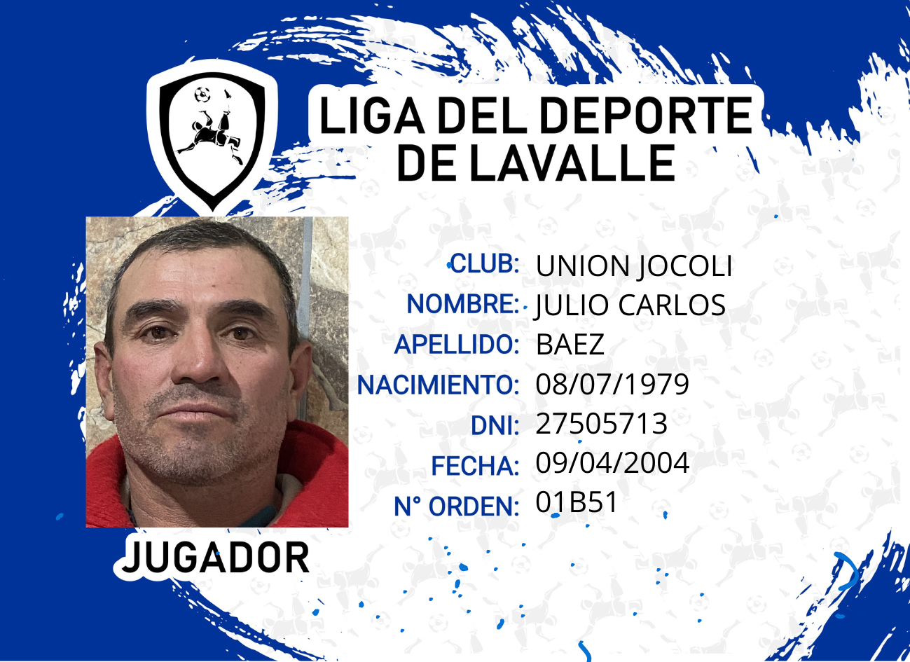 Foto carnet BAEZ, JULIO CARLOS