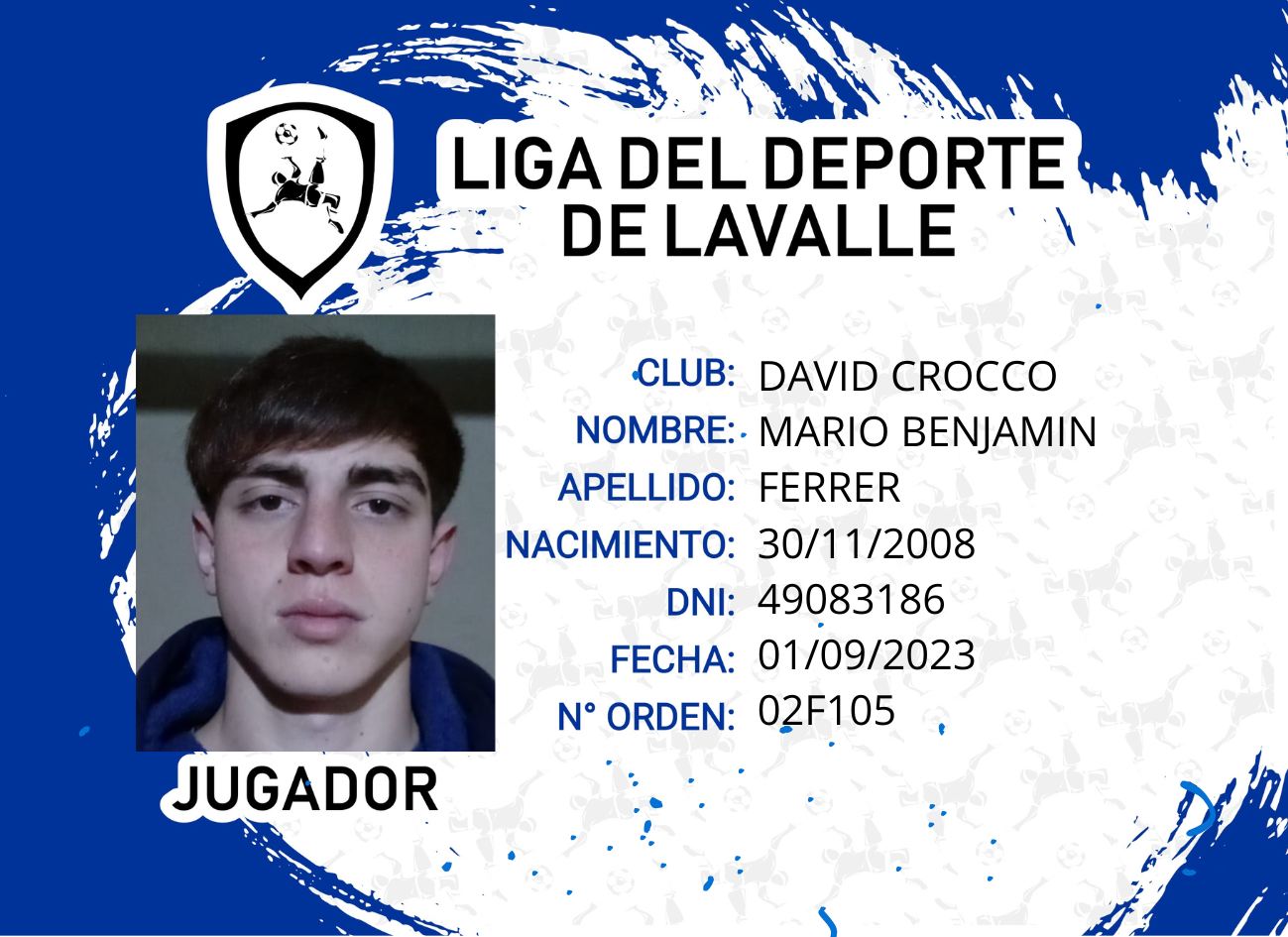 Foto carnet FERRER, MARIO BENJAMIN