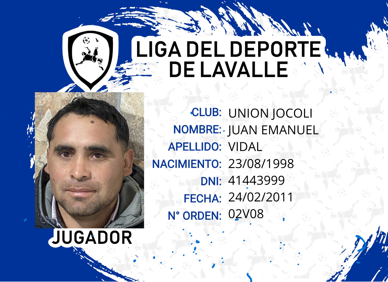 Foto carnet VIDAL, JUAN EMANUEL