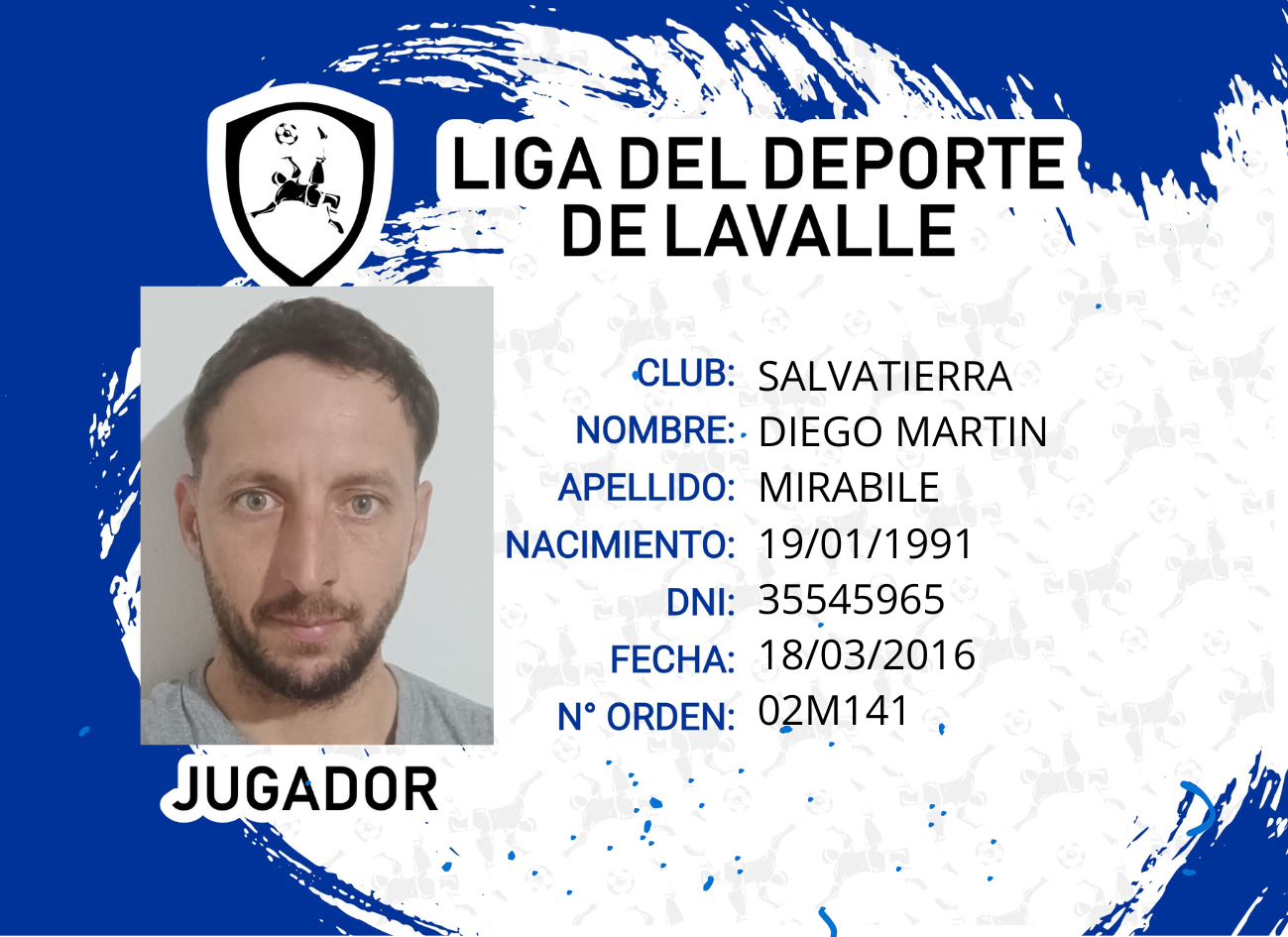 Foto carnet MIRABILE, DIEGO MARTIN