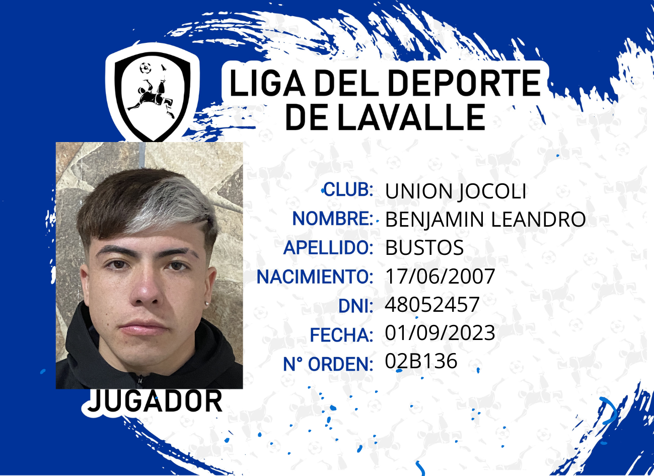 Foto carnet BUSTOS, BENJAMIN LEANDRO