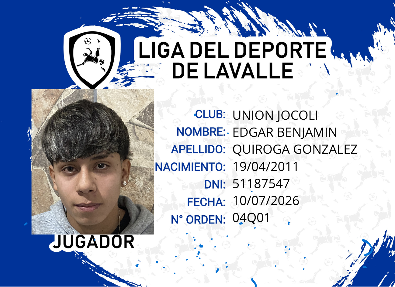 Foto carnet QUIROGA GONZALEZ, EDGAR BENJAMIN