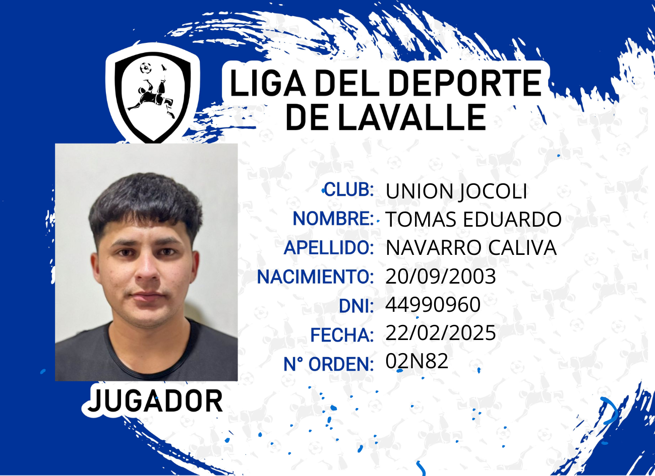 Foto carnet NAVARRO CALIVA, TOMAS EDUARDO