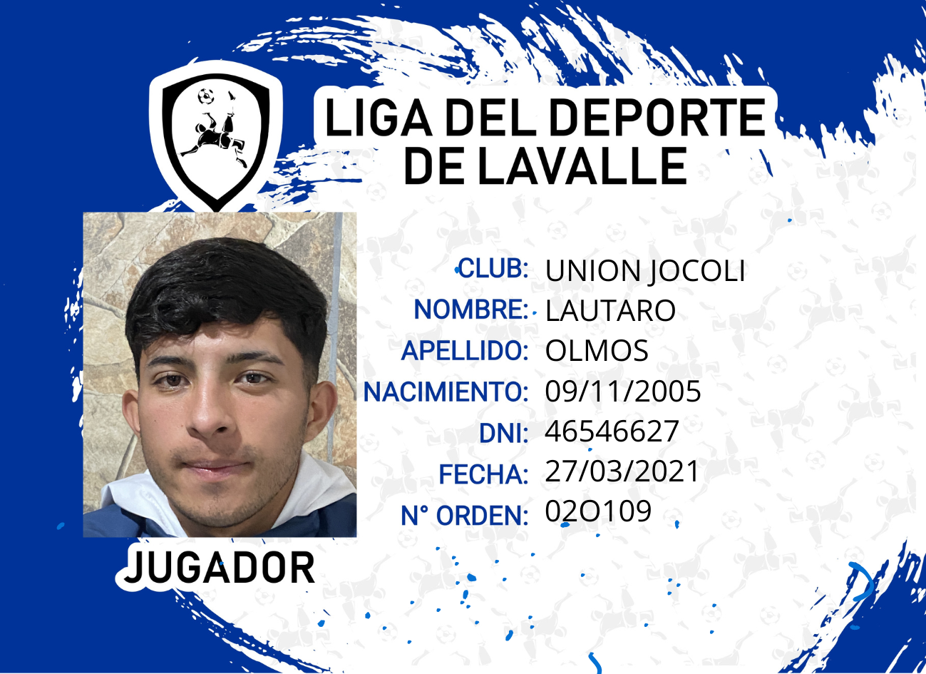 Foto carnet OLMOS, LAUTARO