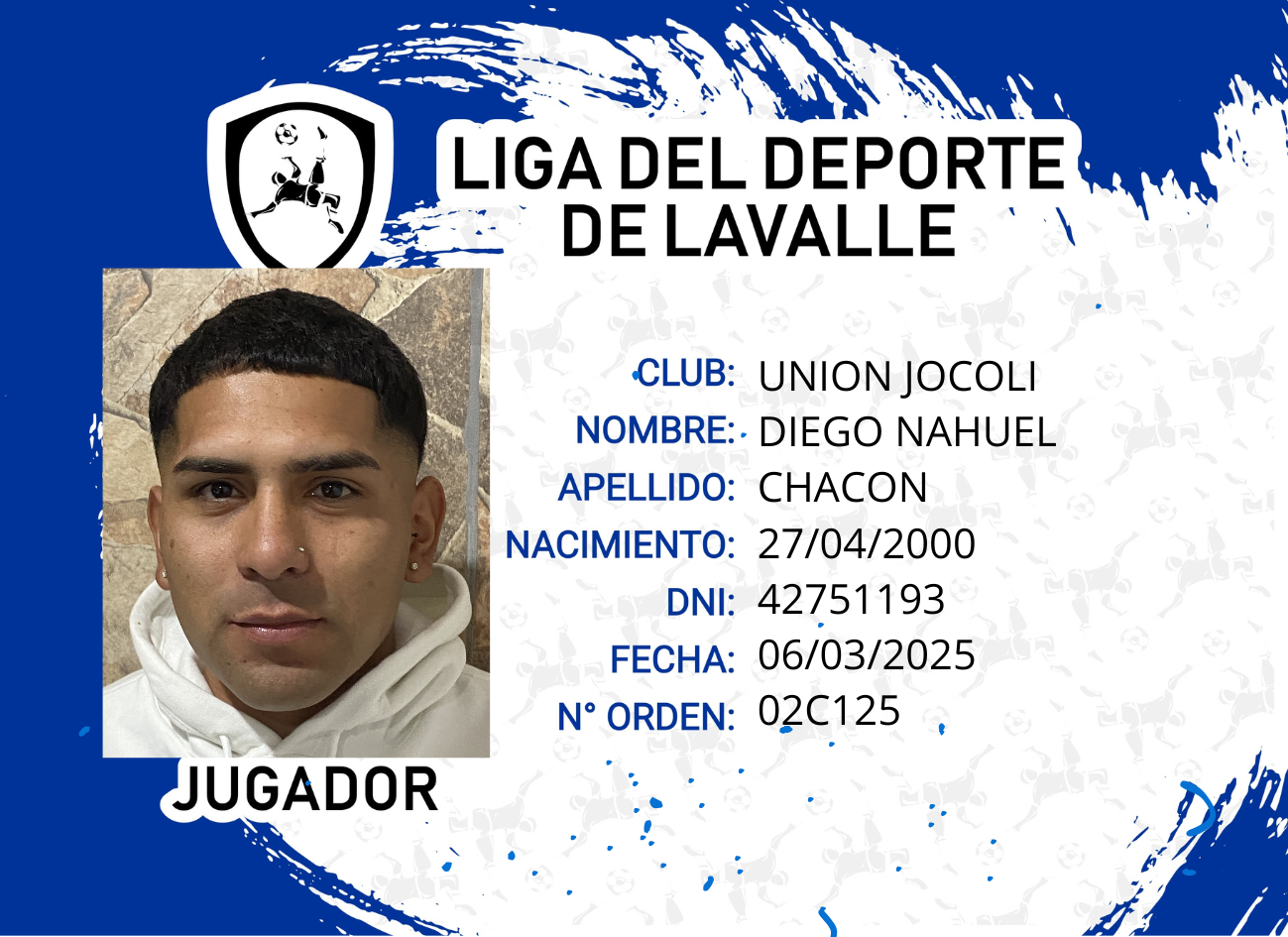 Foto carnet CHACON, DIEGO NAHUEL