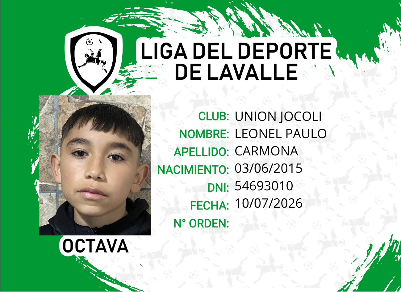 Foto carnet CARMONA, LEONEL PAULO