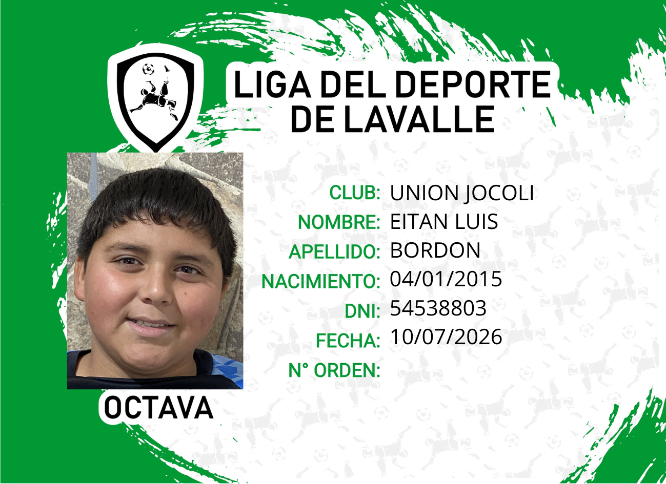 Foto carnet BORDON, EITAN LUIS