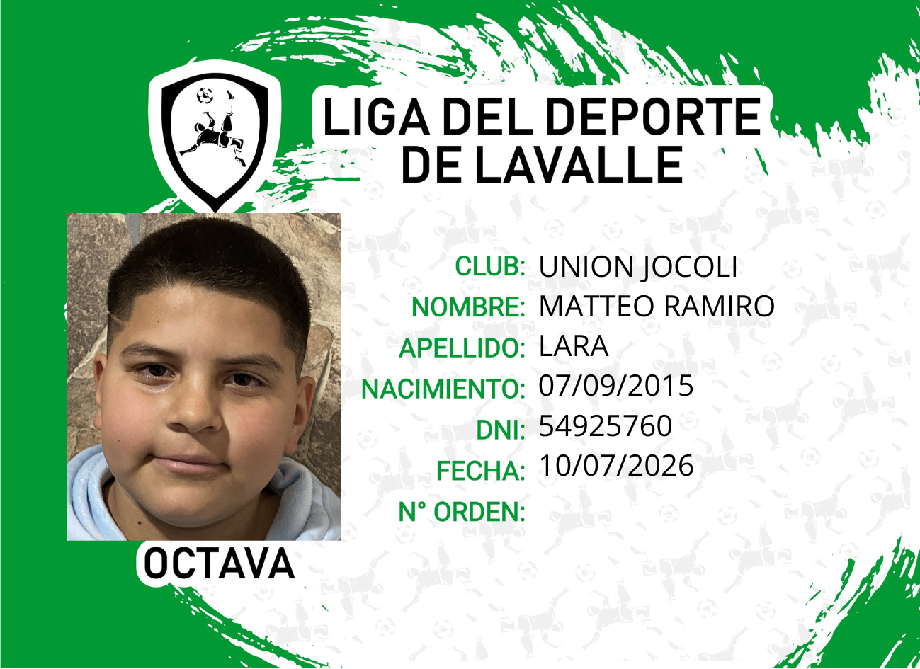 Foto carnet LARA, MATTEO RAMIRO