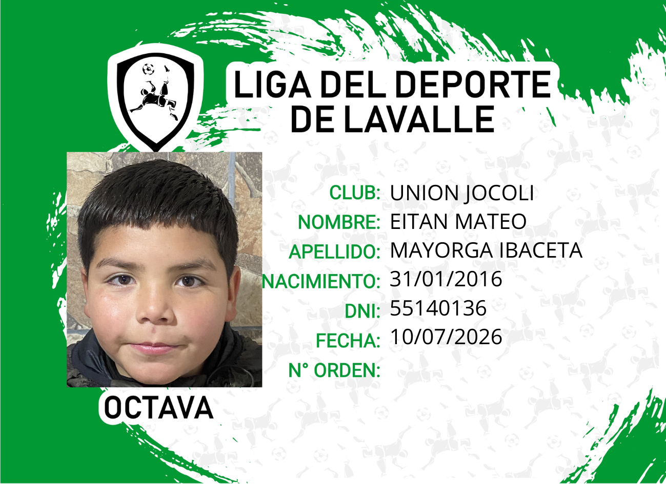 Foto carnet MAYORGA IBACETA, EITAN MATEO