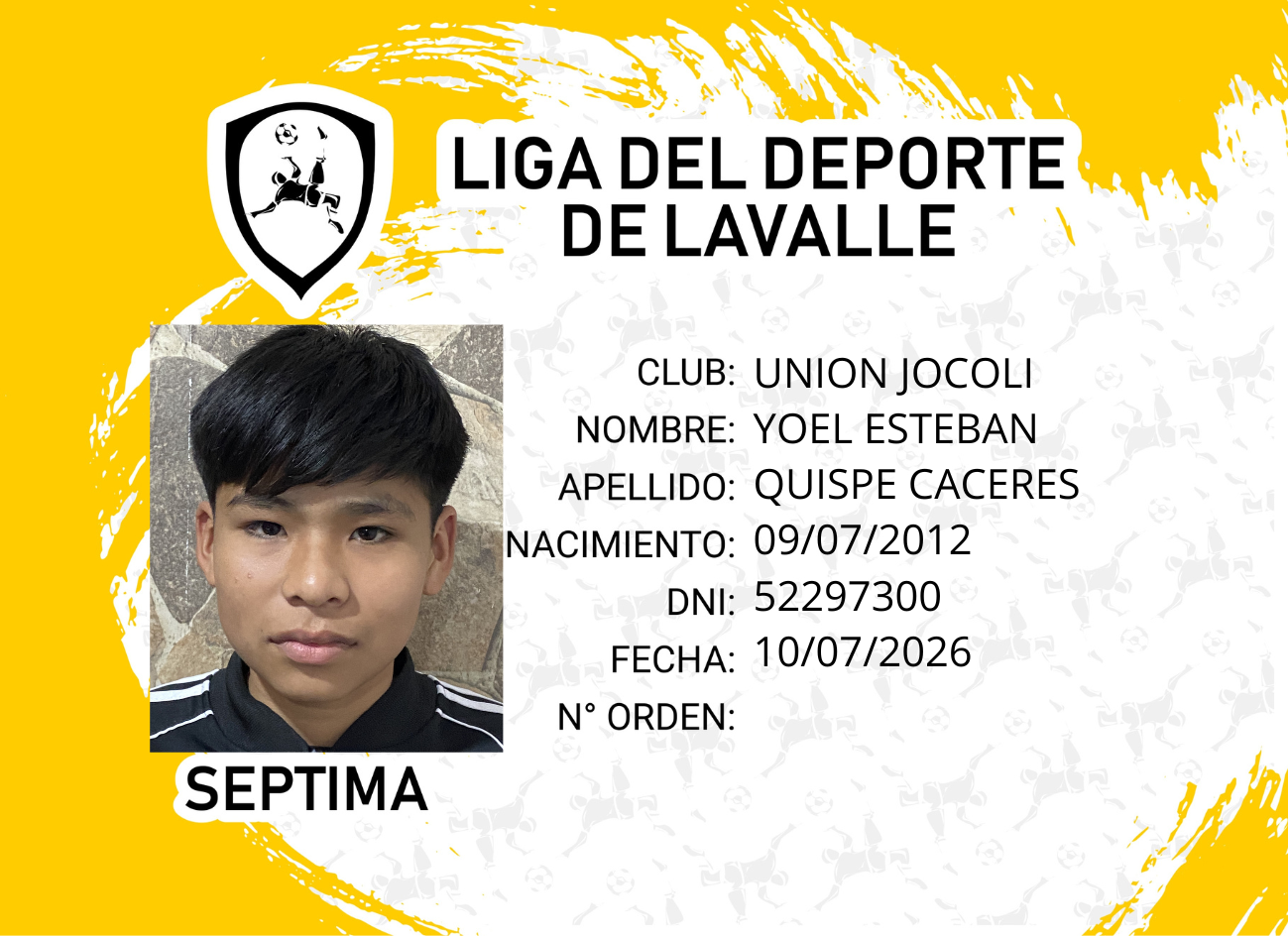 Foto carnet QUISPE CACERES, YOEL ESTEBAN