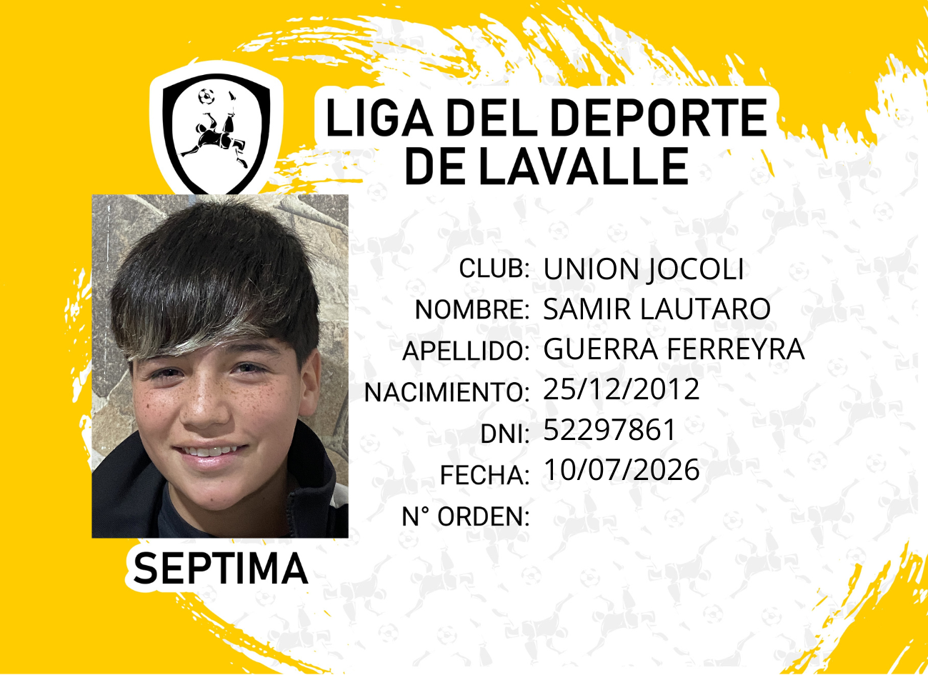 Foto carnet GUERRA FERREYRA, SAMIR LAUTARO