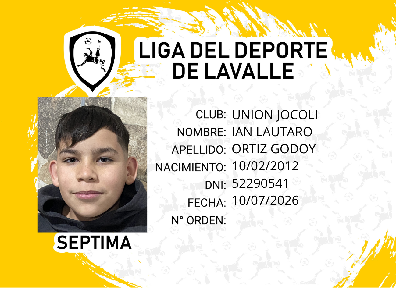 Foto carnet ORTIZ GODOY, IAN LAUTARO