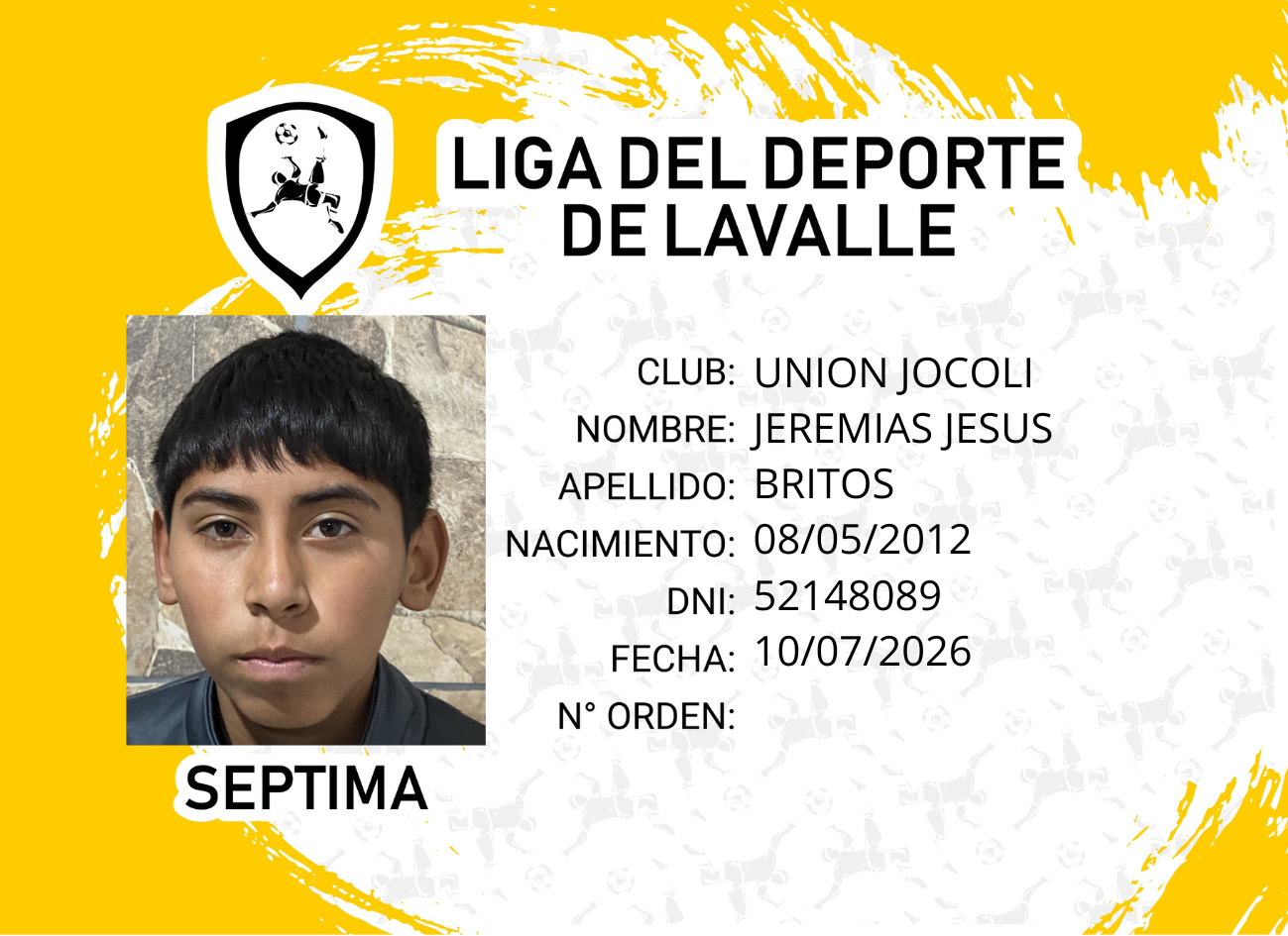 Foto carnet BRITOS, JEREMIAS JESUS